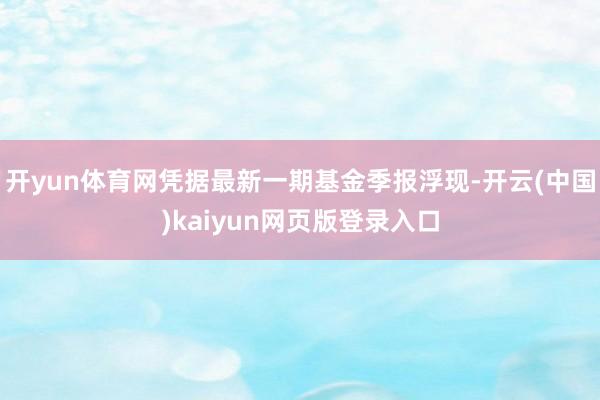 开yun体育网凭据最新一期基金季报浮现-开云(中国)kaiyun网页版登录入口