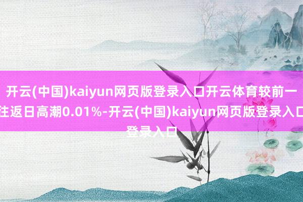 开云(中国)kaiyun网页版登录入口开云体育较前一往返日高潮0.01%-开云(中国)kaiyun网页版登录入口